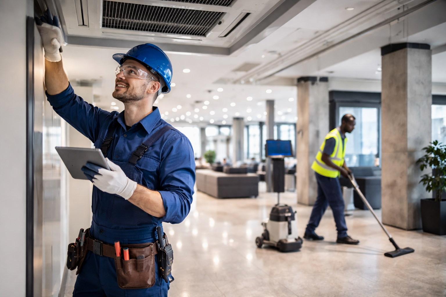 Facility management in a modern commercial building